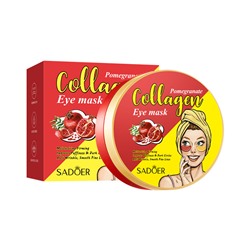 Двуцветные укрепляющие гидрогелевые патчи для глаз с коллагеном и гранатом SADOER Pomegranate Collagen moisturizing firming eye mask, 80г
