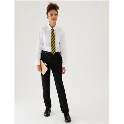 Girls' Skinny Leg Belted School Trousers (2-18 Yrs)