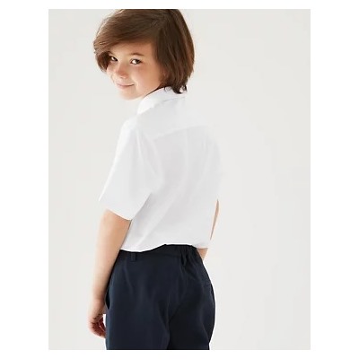 Boys' 5pk Regular Fit Easy to Iron School Shirts (2-18 Yrs)