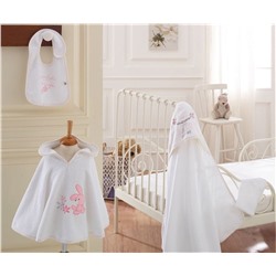 Комплект Пончо 4 Предметa 0-1 год Happy Animals Panço - EcoCotton