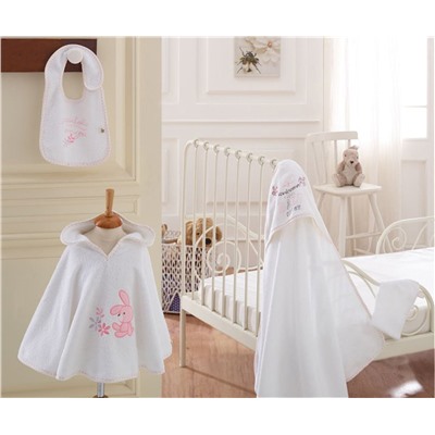 Комплект Пончо 4 Предметa 0-1 год Happy Animals Panço - EcoCotton