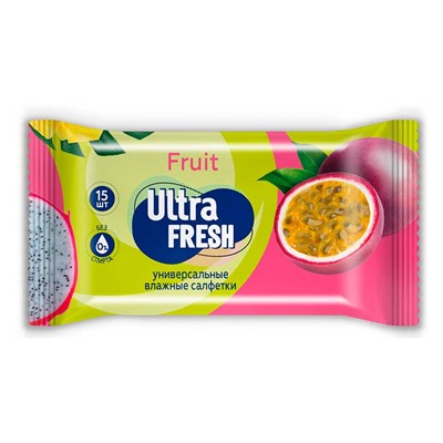 Салфетки влажные Ultra Fresh & Flower Fruit, 15 шт.
