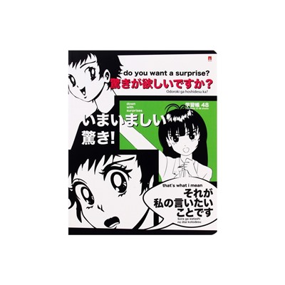 Тетрадь 48 листов в клетку MANGA ANIME, обложка мелованный картон, матовая ламинация, МИКС