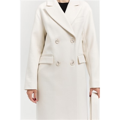 Пальто женское демисезонное 26102 (молочный/рубчик)