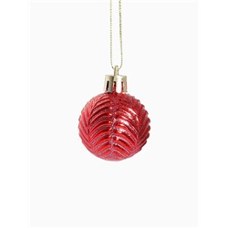 Ёлочные игрушки «Новогодние ветви», шары новогодние, d=4 см, набор 12 шт., красные