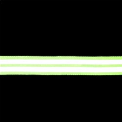 Светоотражающая лента-стропа, 20 мм, 5±1 м, 2 полосы, салатовая