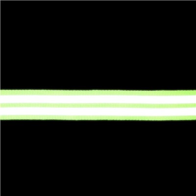 Светоотражающая лента-стропа, 20 мм, 5±1 м, 2 полосы, салатовая