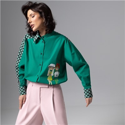 Рубашка комбинированная с сеткой, Моя философия – шик