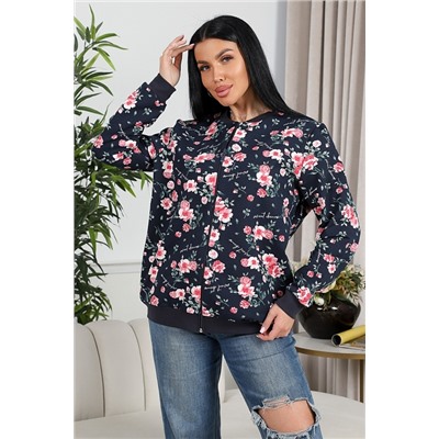 Женская толстовка Бомбер 750 / синий/шиповник