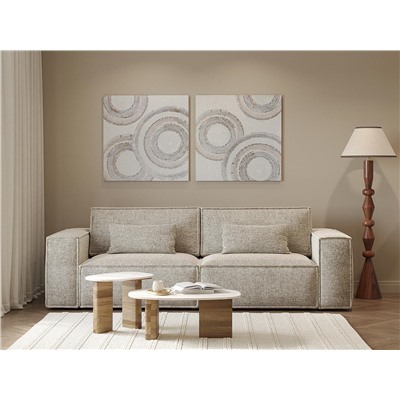 Столик приставной Torhill, 38x35 см, бежевый/мрамор