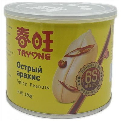 Арахис жареный острый Tryone 150гр.ж/б