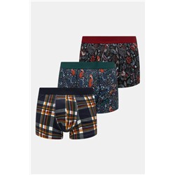 Bokserki bawełniane męskie z domieszką elastanu wzorzyste (3-pack) kolor multicolor