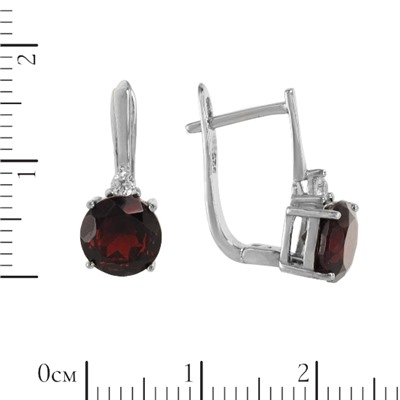 Серьги 'Май' с гранатом и фианитами ТШСК.705ГР