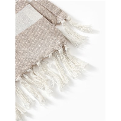 Плед «Этель» Beige stripe, 130×160 см, бежевый, хлопок 100%