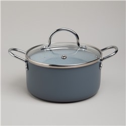 КАСТРЮЛЯ AGNESS С АНТИП. ПОКР.  И СТЕКЛ. КРЫШКОЙ 1350 МЛ, 16*8 СМ