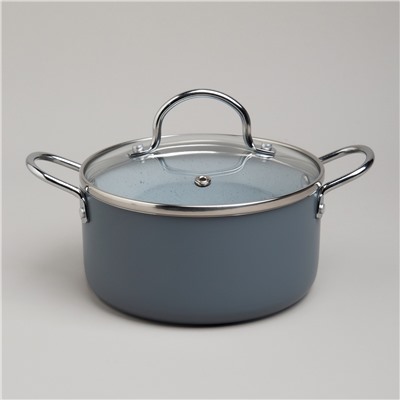 КАСТРЮЛЯ AGNESS С АНТИП. ПОКР.  И СТЕКЛ. КРЫШКОЙ 1350 МЛ, 16*8 СМ