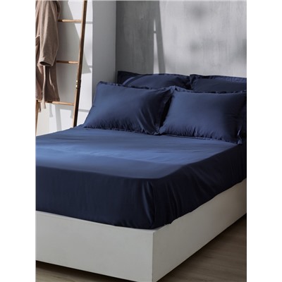 Простыня на резинке SL Home Tencel 140*200+30 см , цв. синий