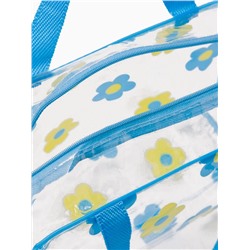 Косметичка - сумка на молнии для бассейна, с ручками, с цветочным принтом, прозрачная