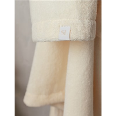 Халат махровый женский SL HOME: Basic "Айвори", размер M, 100% хлопок, 420 г/м2