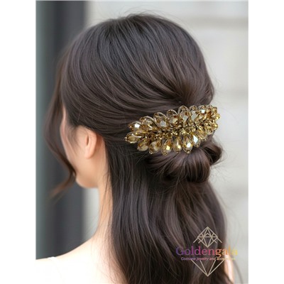 Заколка автомат для волос с кристаллами «Блеск элегантности» ЭЛЗ9/04