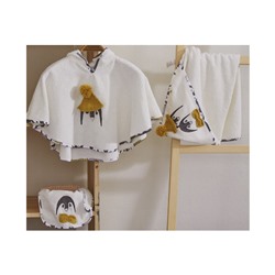 Комплект Пончо 4 Предмет 0-1 год Pingu Panço Seti - EcoCotton