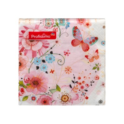 Profissimo Салфетки для сервировки коктейлей Profissimo  Cocktailserviette 25x25 Blumen, 20 шт