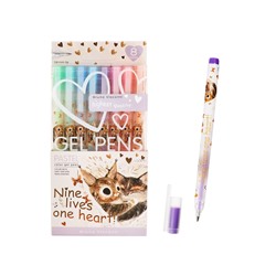 Набор гелевых ручек 8цв PASTELS.LOVE ME. Котики приносят счастье, 0.8мм