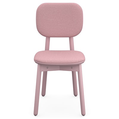 Стул с обивкой Saga, рогожка, розовый