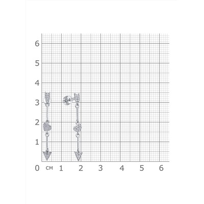 Серьги с фианитом родированные серебро 925*