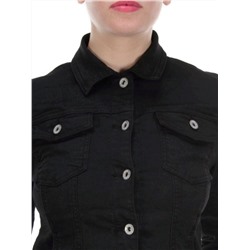 Y-1000 BLACK Куртка джинсовая женская MISS JUSTING (98% хлопок 2% эластан)