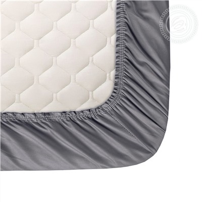 Простыня на резинке из сатина Графит Арт Дизайн