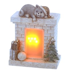 Фигурка декоративная "Камин" с подсветкой (АААх2, н/п), L14,5 W8 H17 см