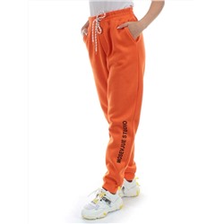 M053 ORANGE Брюки спортивные женские на флисе (100% хлопок) 7986