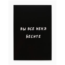 Ежедневник А5, 80 листов в тонкой обложке «Вы все меня бесите»