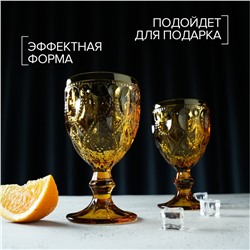 Бокалы для вина Magistro «Варьете», 320 мл, 8.5×16 см, стекло, набор 2 шт., жёлтые