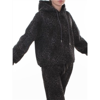 870-8 DK. GRAY/LEOPARD Костюм спортивный зимний женский (95% хлопок, 5% полиэстер)