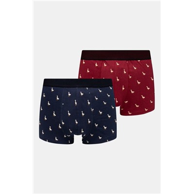 Bokserki bawełniane męskie z domieszką elastanu w gęsi (2-pack) kolor multicolor