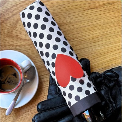 L354-4486 LoveHeartSpot (Сердце) Зонт женский механика Fulton