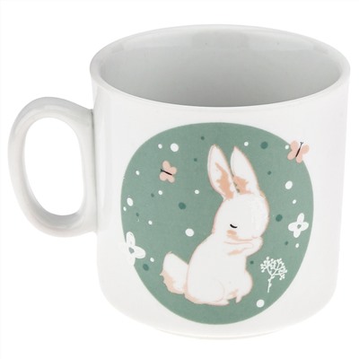 Кружка фарфоровая "Bunny" 200мл, д7,4см, h7,5см, форма "Непоседа" (Беларусь)