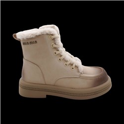 Ботинки из натуральной кожи на меху P-ML01-3 бежевые