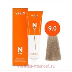 OLLIN "N-JOY" 9/0 – блондин, перманентная крем-краска для волос 100мл