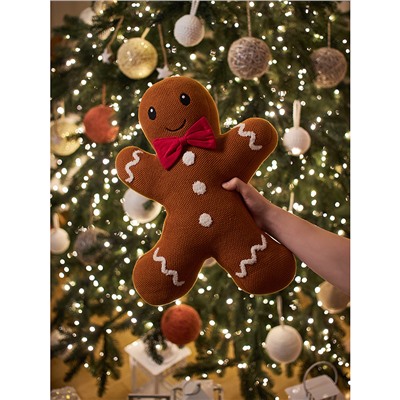 Подушка вязаная Classy gingerbread из коллекции New Year Essential, 38х44 см