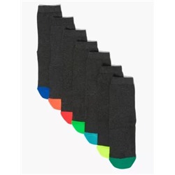 7pk Cotton Rich School Socks