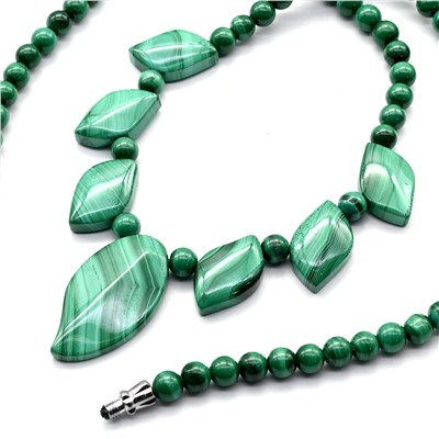 Колье из малахита натурального, 47см