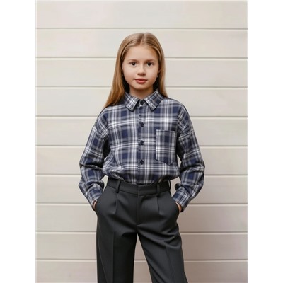Рубашка подростковая синяя