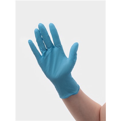 Перчатки нитриловые, неопудренные, нестерильные, размер M, 50 пар, голубые