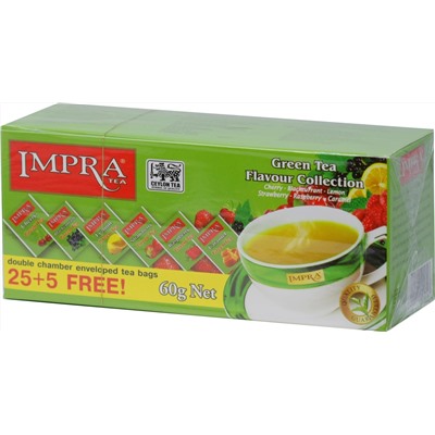 IMPRA. Ассорти зеленого чая 60 гр. карт.пачка, 30 пак.