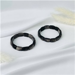 Радуга Самоцветов Браслет из серебристого Обсидиана