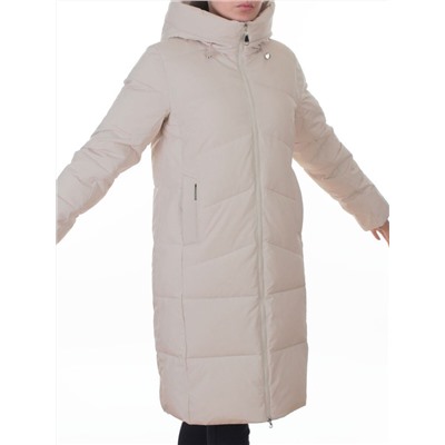 2365 BEIGE Пальто зимнее женское (200 гр. холлофайбер)