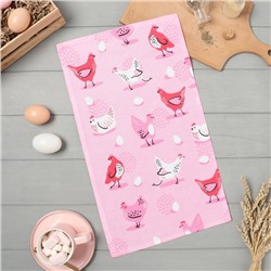Полотенце кухонное Доляна Chicken 28×46 см, рогожка, 100% хлопок, 160 г/м²